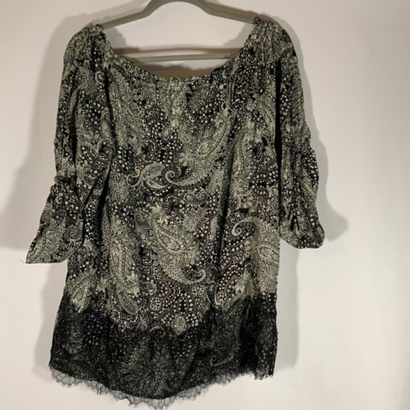 Westport Black & Cream Paisley Blouse Top - Picture 7 of 9